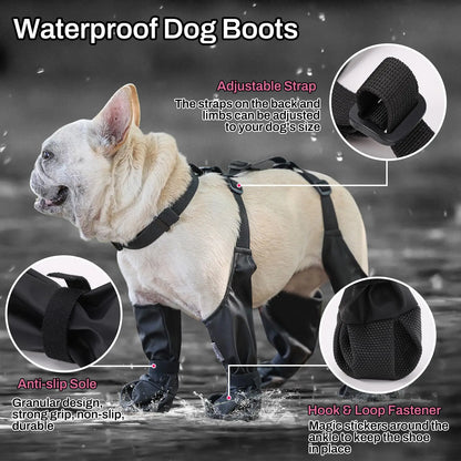 2025 Anti-Slip Dog Shoes | Waterproof Paw Protector Boots with Suspenders – Outdoor, Dirty-Proof & Comfortable Fit