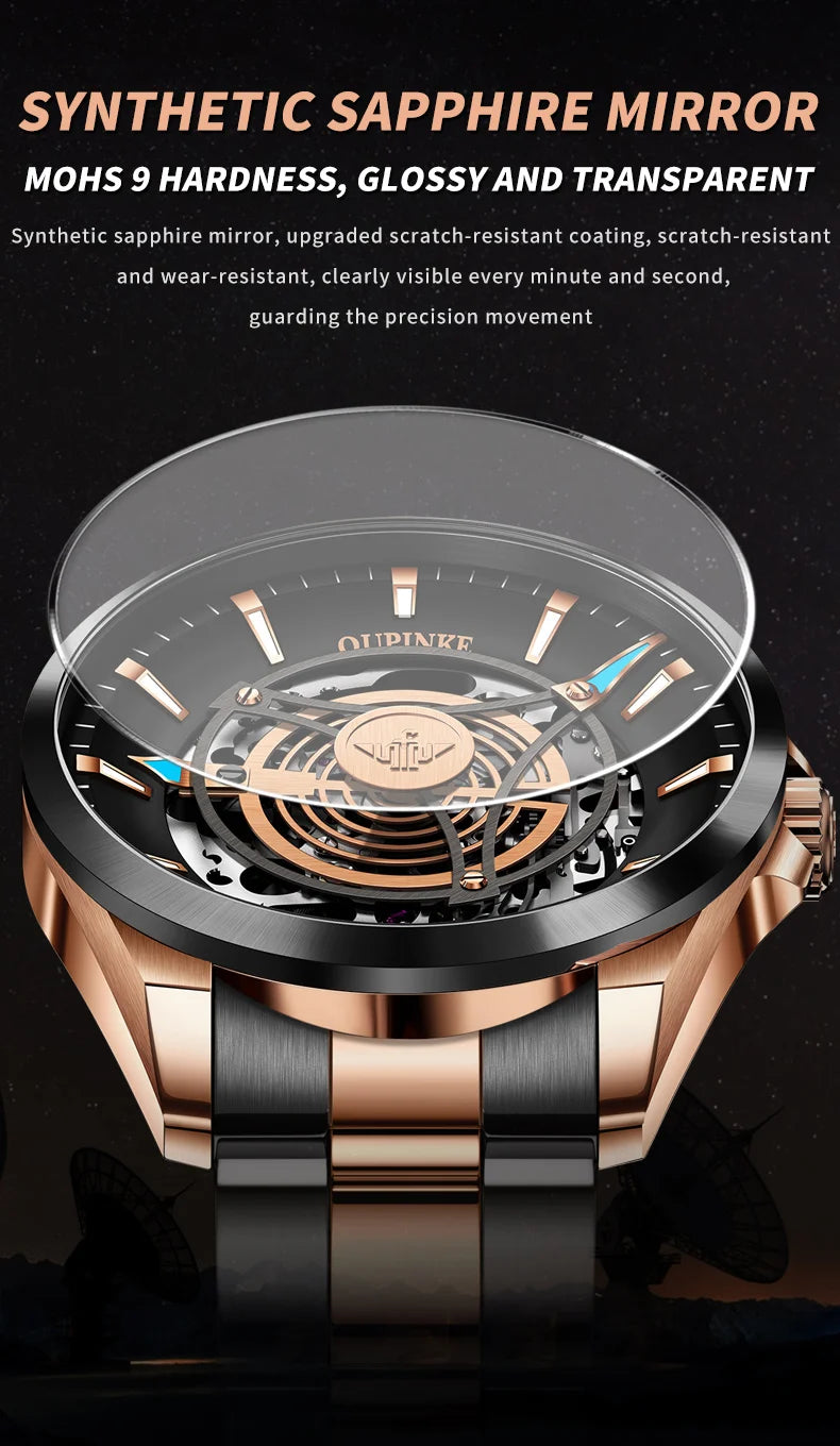 OUPINKE 3206 Mens Watches  Automatic Mechanical Wristwatch For Man Stainless Steel Waterproof Luminous Sapphire Luxury Original