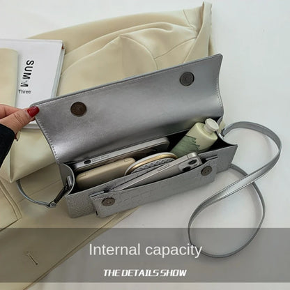 Fashion Ladies Shoulder Bag 2025 New Purses and Handbags High Quality PU Stone Pattern Crossbody Bag for Women Armpit Clutch Bag