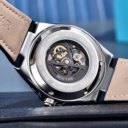 BENMYAR 2024 new BY-520742mm hollow luminous dial 50 meter waterproof fashionable luxury men's mechanical watch