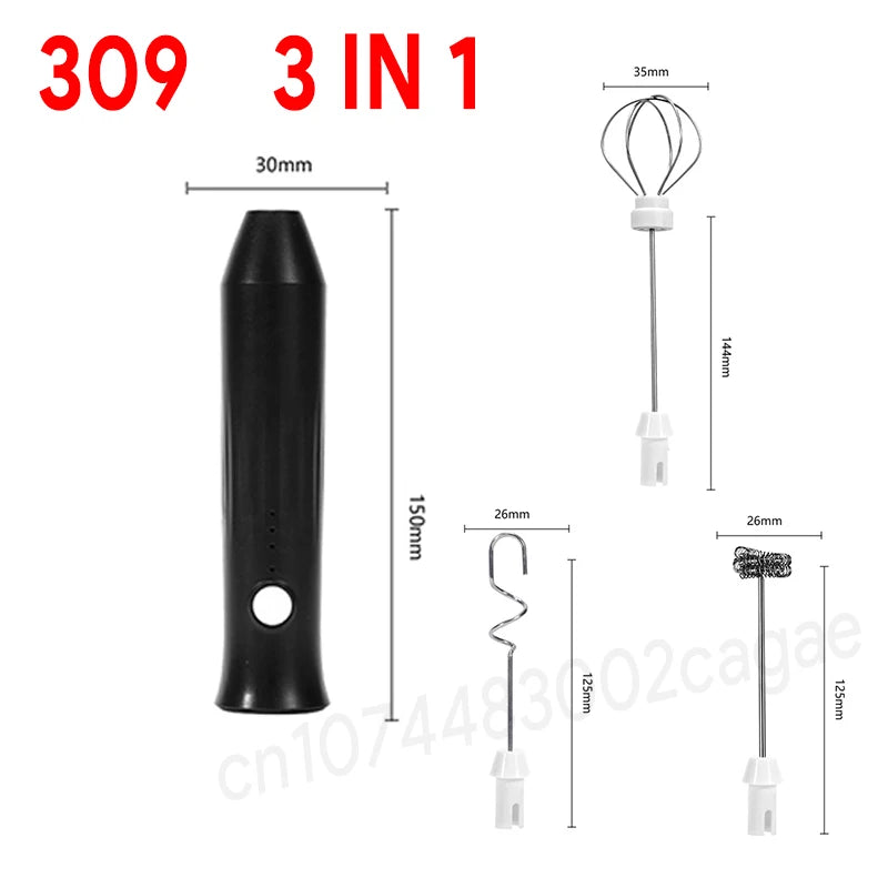 HOT  Electric Milk Frother +Type-C Milk Frother & Egg Beater – 3 Speed