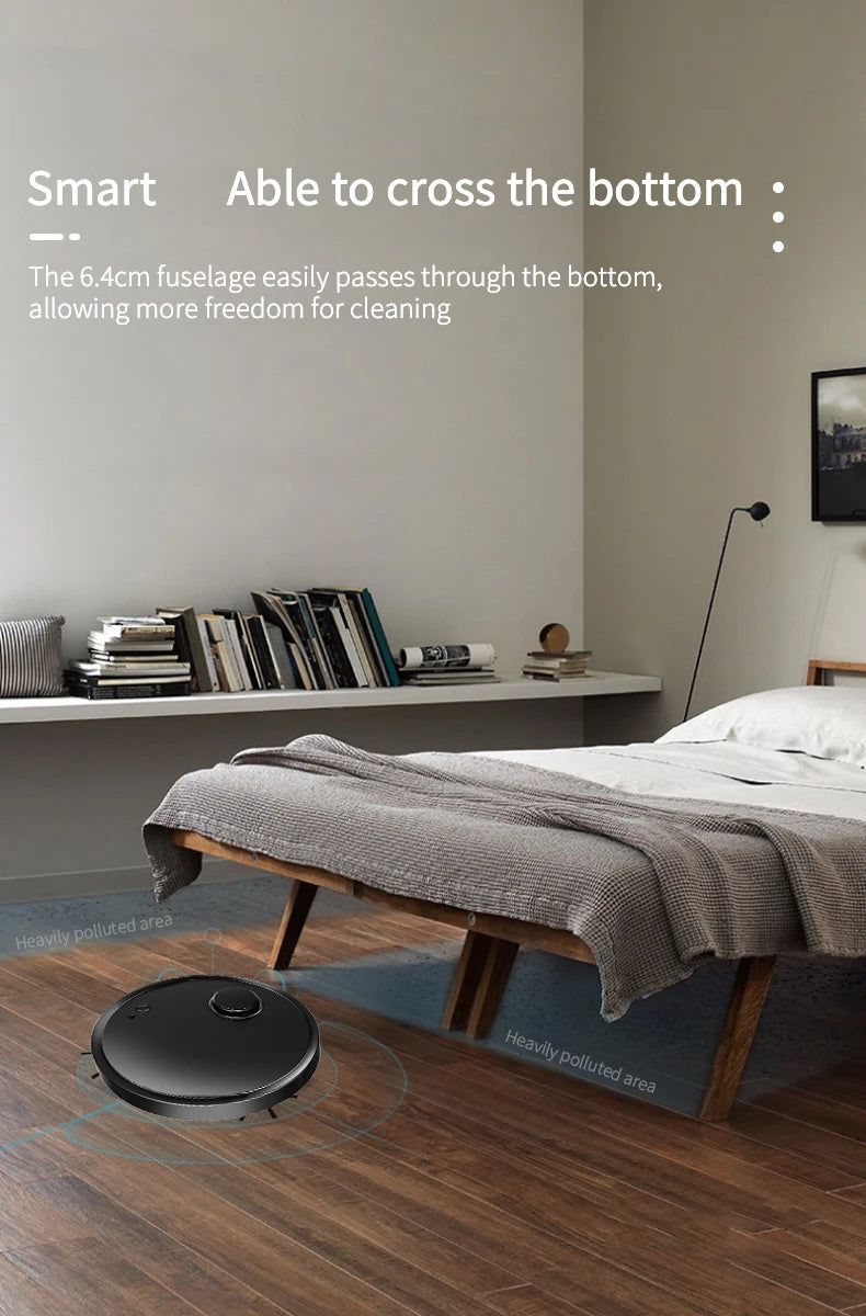 Intelligent Sweeping Robot Large Water Tank Mobile App Remote Control Planning And Cleaning Line Low Noise 2000 Pa Large Suction