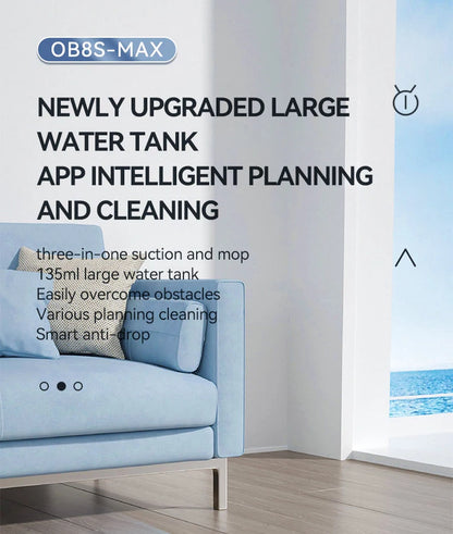 Intelligent Sweeping Robot Large Water Tank Mobile App Remote Control Planning And Cleaning Line Low Noise 2000 Pa Large Suction