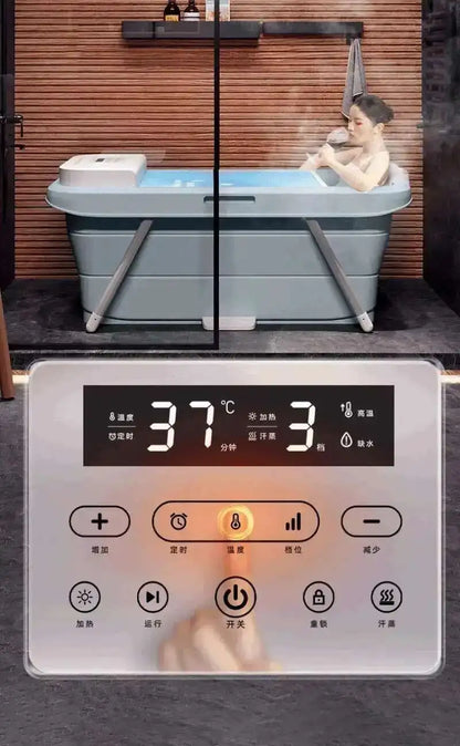 Automatic Foldable Spa Bathtub Heating Sweat Steaming Bathtub Comfortable Home Portable Bucket Adult Full Body Bath Bucket T