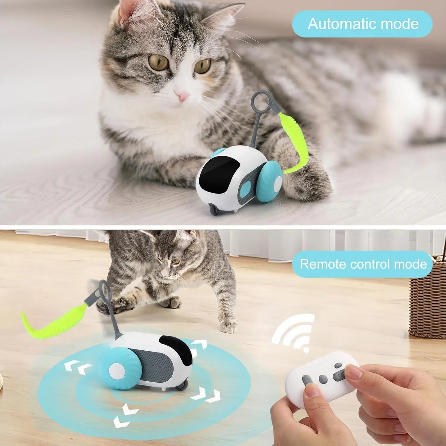 Smart Cat Toy 2 Modes Automatic Moving Remote Controlled