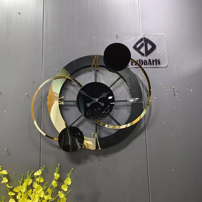 65x60 New Large Metal Frame Wall Clock 2025 Minimalist Modern Needle Art Black Home Decor Watch From Manufacturer