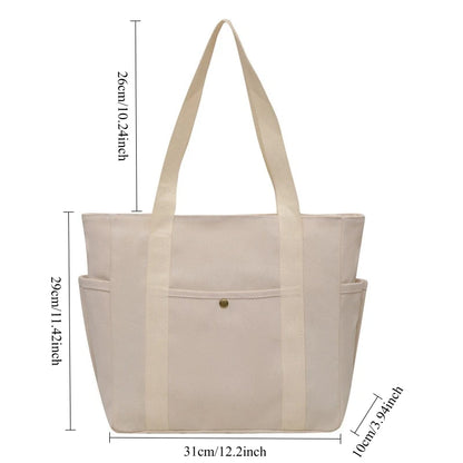 Large Capacity Canvas Tote Bags for Work Commuting Shopping Women Carrying Bag College Style Student Outfit Book Shoulder Bags