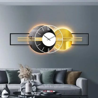 Luminous Modern Wall Clock | Luxury Large Creative Art Clock for Bedroom, Living Room & Restaurant Decor