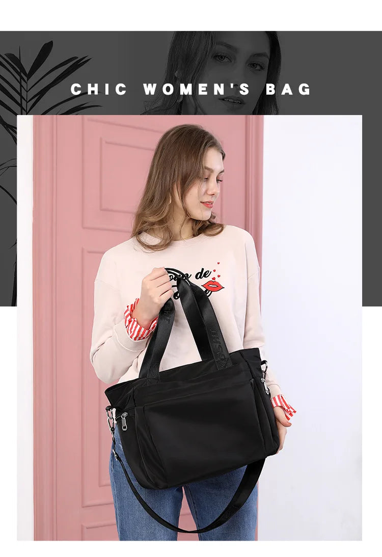 Simple and Fashionable Ladies Tote Bag Large-capacity Women's Lightweight Shoulder Bag Trendy Casual Hand-held Messenger Bag