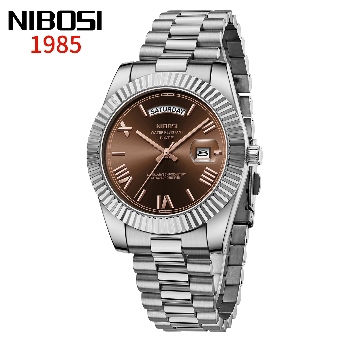 NIBOSI New Men Watch Brand Luxury Fashion Quartz Wristwatch Male Stainless Steel Waterproof Calendar Business Watches For Men