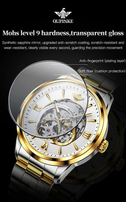 OUPINKE TOP Brand Japanese Imported Automatic Movement Watch for Men Waterproof Timing code Luxury Roman Scale Wristwatches