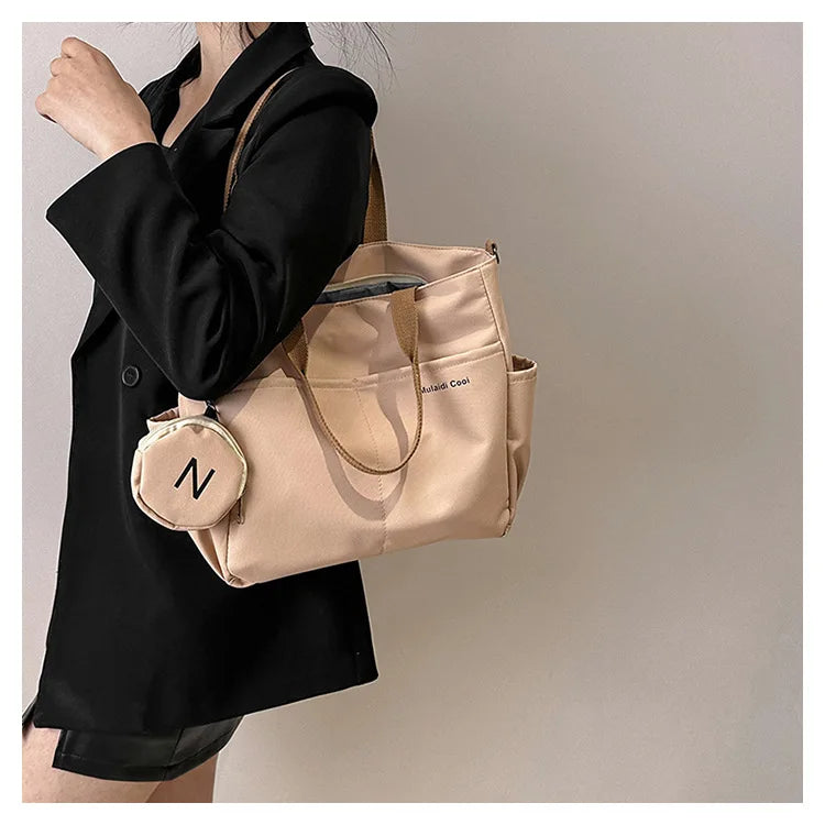 Women Shoulder Crossbody Bag Japanese Canvas Tote Messenger Bag for Student 2024 Ladies Hand Bags Female Handbag Bolsa Feminina