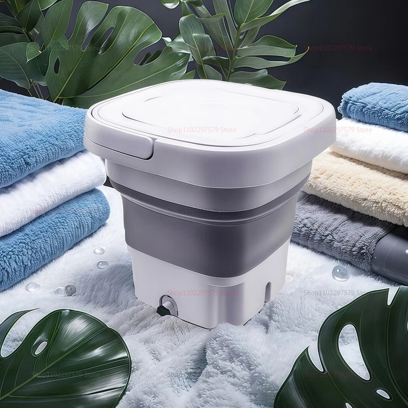 8L Portable Folding Washing Machine | Compact Travel Laundry Bucket for Clothes, Socks & Underwear – Home & Camping Washer