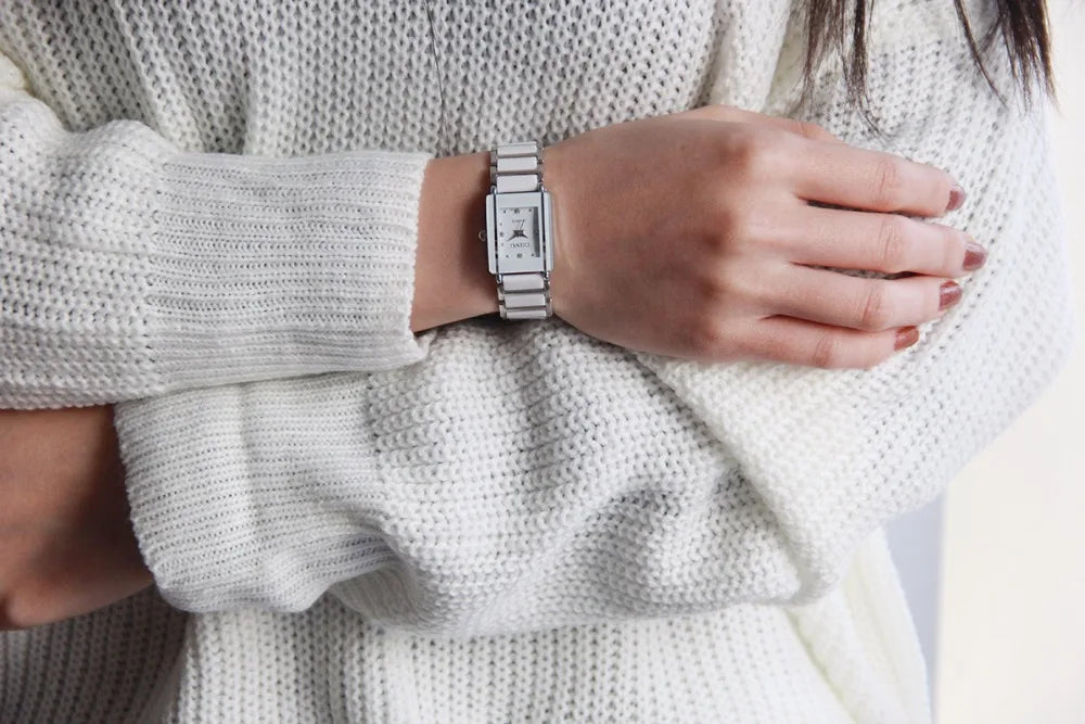 Fashion Rectangle Watch Women White Simulated Ceramics Watches Men Women Casual Quartz Wristwatches Couple Watch Unique Watch