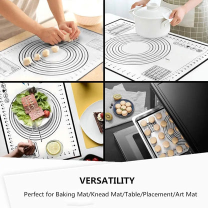Fiberglass Silicone Baking Mat Large Kneading Pad Nonstick Surface Rolling Dough Mat With Scale For Kitchen Cooking Pastry Sheet