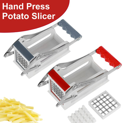 Vegetable Shredder Stainless Steel Potato Chips Maker Chopper French Fry Cutter Machine w 25/49 Holes Blades Manual Food Slicer