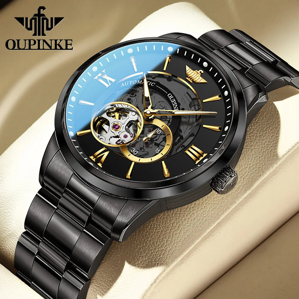OUPINKE TOP Brand Japanese Imported Automatic Movement Watch for Men Waterproof Timing code Luxury Roman Scale Wristwatches
