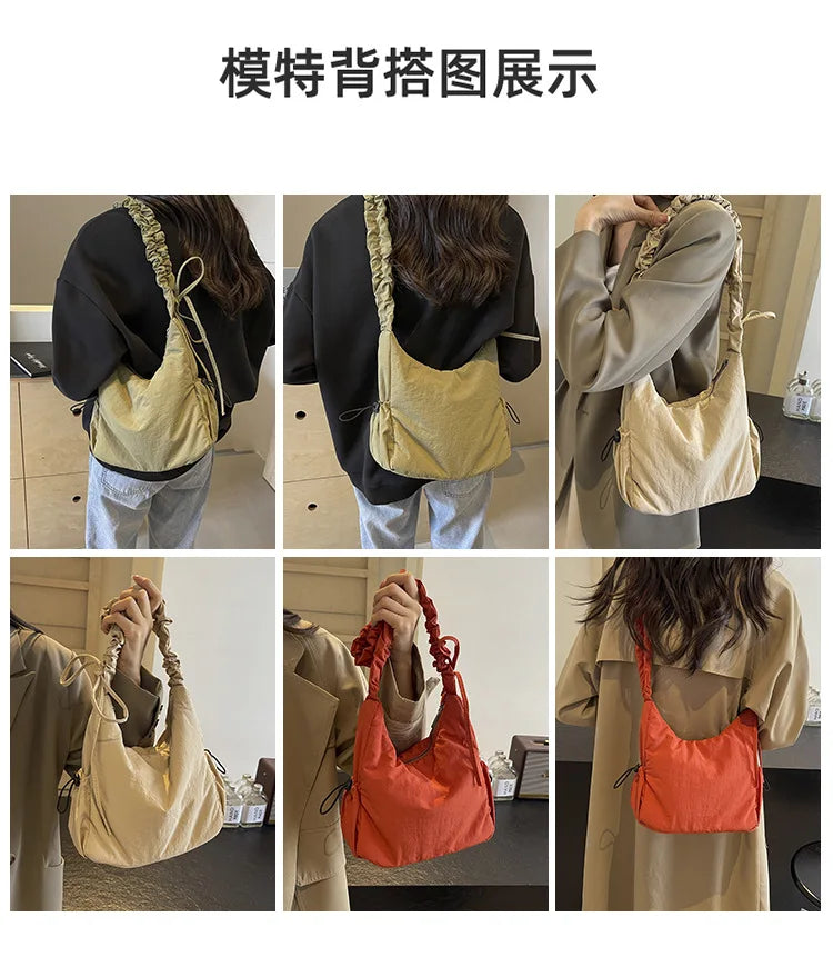 Soft Design Cloth Small Shopper Shopping Underarm Bags Lady Shoulder Bag for Women 2024 Trend Fashion Y2K Handbags сумка