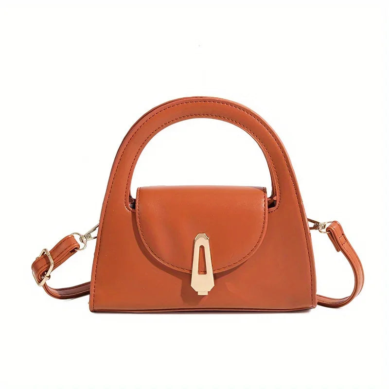 Niche high-end handbag women's new semi-round shoulder bag versatile commuter retro lock messenger bag tide