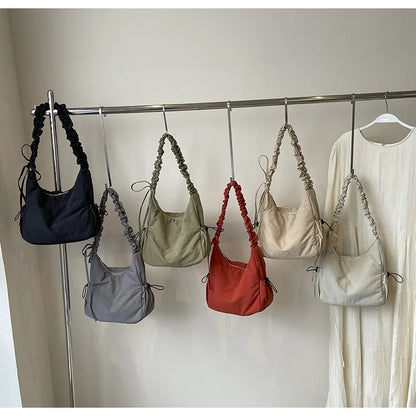 Soft Design Cloth Small Shopper Shopping Underarm Bags Lady Shoulder Bag for Women 2024 Trend Fashion Y2K Handbags сумка