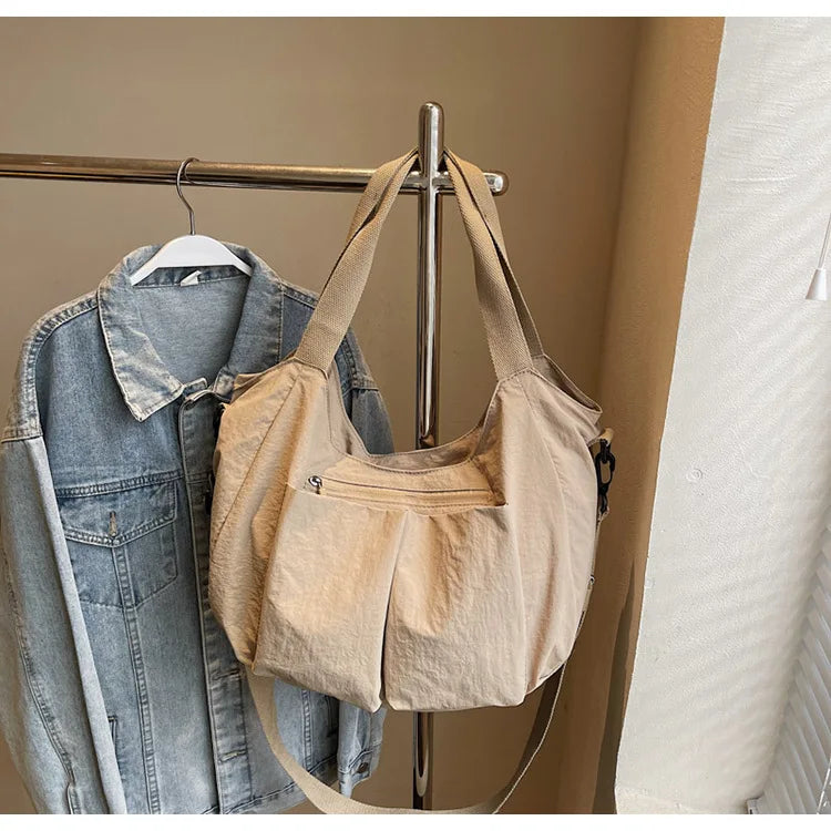 Summer New Large Capacity Crossbody Bag Nylon Fashionable Single Shoulder Handbag Women's Casual Tote Bag