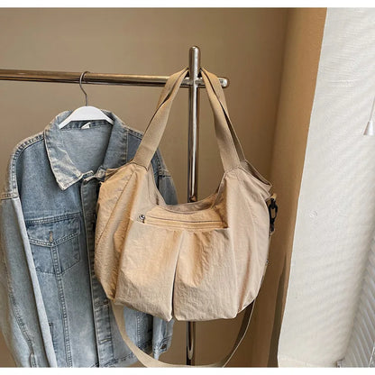 Summer New Large Capacity Crossbody Bag Nylon Fashionable Single Shoulder Handbag Women's Casual Tote Bag