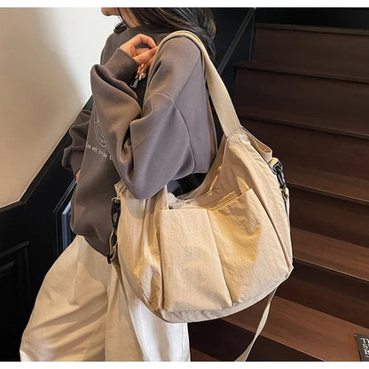 Summer New Large Capacity Crossbody Bag Nylon Fashionable Single Shoulder Handbag Women's Casual Tote Bag