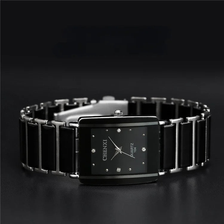 Fashion Rectangle Watch Women White Simulated Ceramics Watches Men Women Casual Quartz Wristwatches Couple Watch Unique Watch