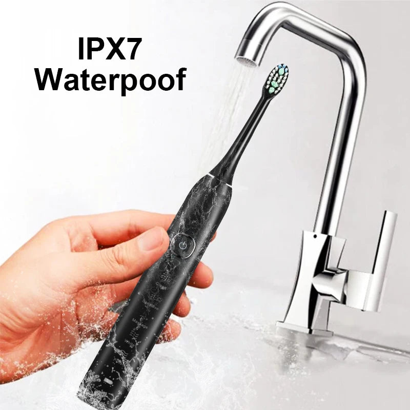 Sarmocare S100 Electric Sonic Toothbrush | Smart Rechargeable Ultrasonic Toothbrush with 8 Brush Heads for Deep Cleaning & Whitening