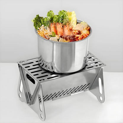 Camping Grill Pro - 304 Steel Instant-Fold BBQ ✔SparkGuard & NSF-Certified (Tailgating/Picnic Essential)