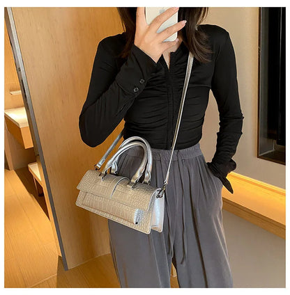 Fashion Ladies Shoulder Bag 2025 New Purses and Handbags High Quality PU Stone Pattern Crossbody Bag for Women Armpit Clutch Bag