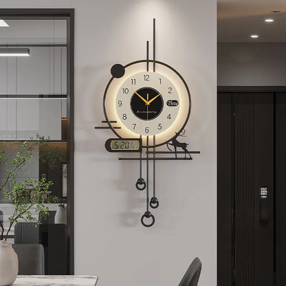 Minimalist Luxury Wall Clock | Silent Modern Calendar Clock for Living Room & Home Decoration Accessories