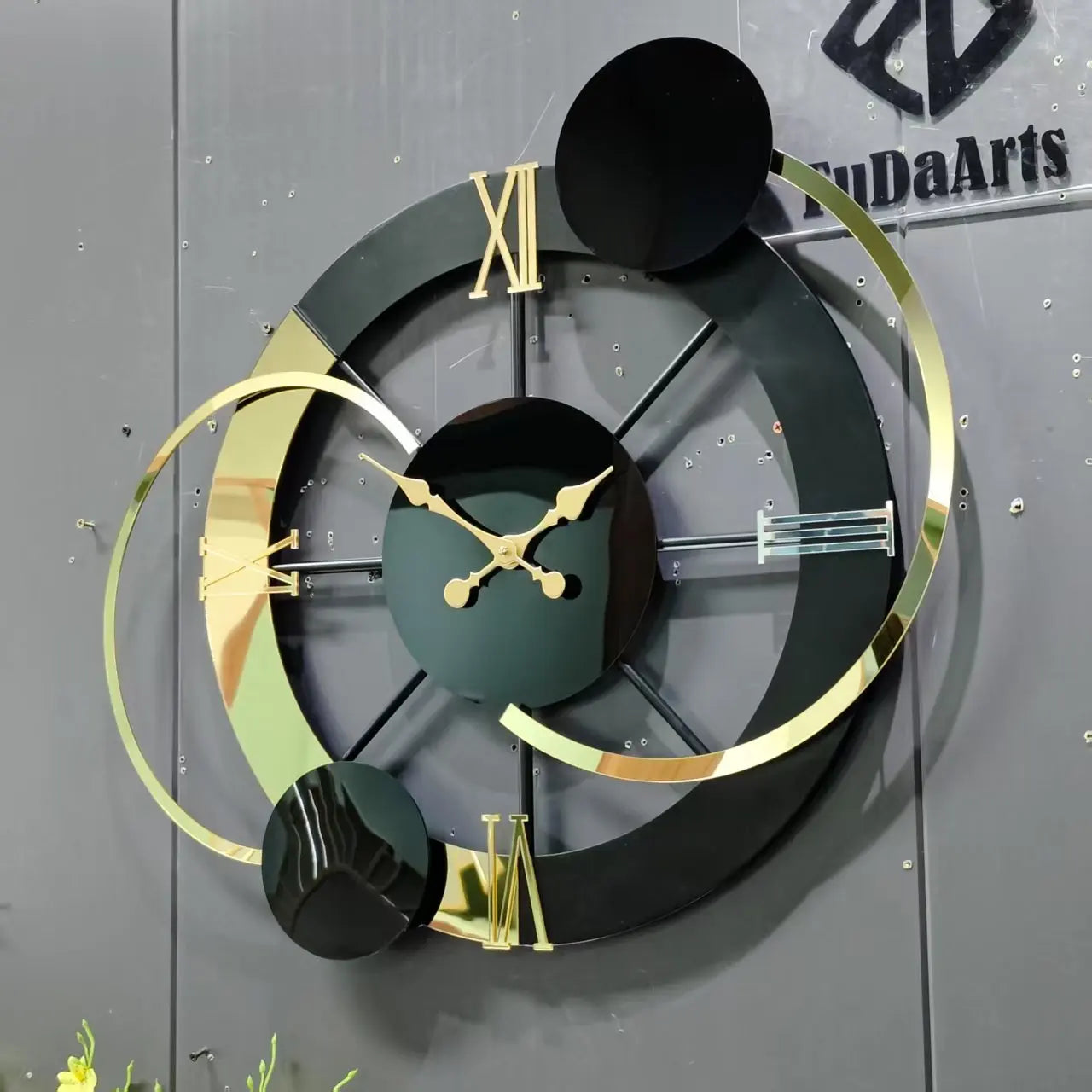 65x60 New Large Metal Frame Wall Clock 2025 Minimalist Modern Needle Art Black Home Decor Watch From Manufacturer