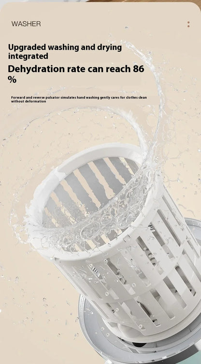 Mini Dual-Tub Washing Machine Portable Washer For Underwear/Socks 3L Capacity Blue Light Sterilization Easy Drain