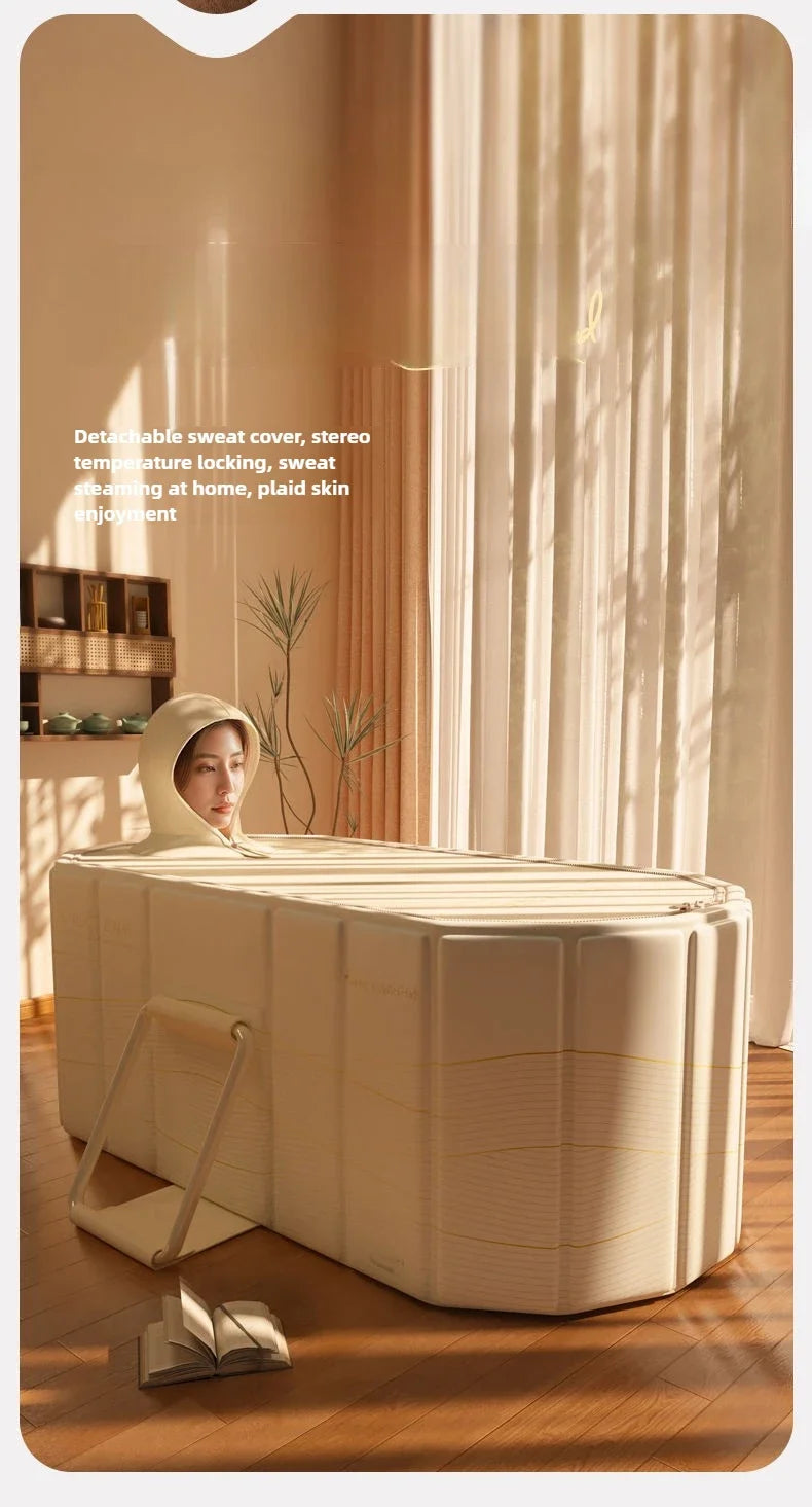 Folding Adult & Kids Bath Bucket | Portable Full-Body Bathtub for Home, Family & Couples