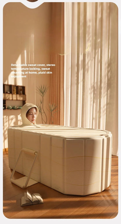 Folding Adult & Kids Bath Bucket | Portable Full-Body Bathtub for Home, Family & Couples