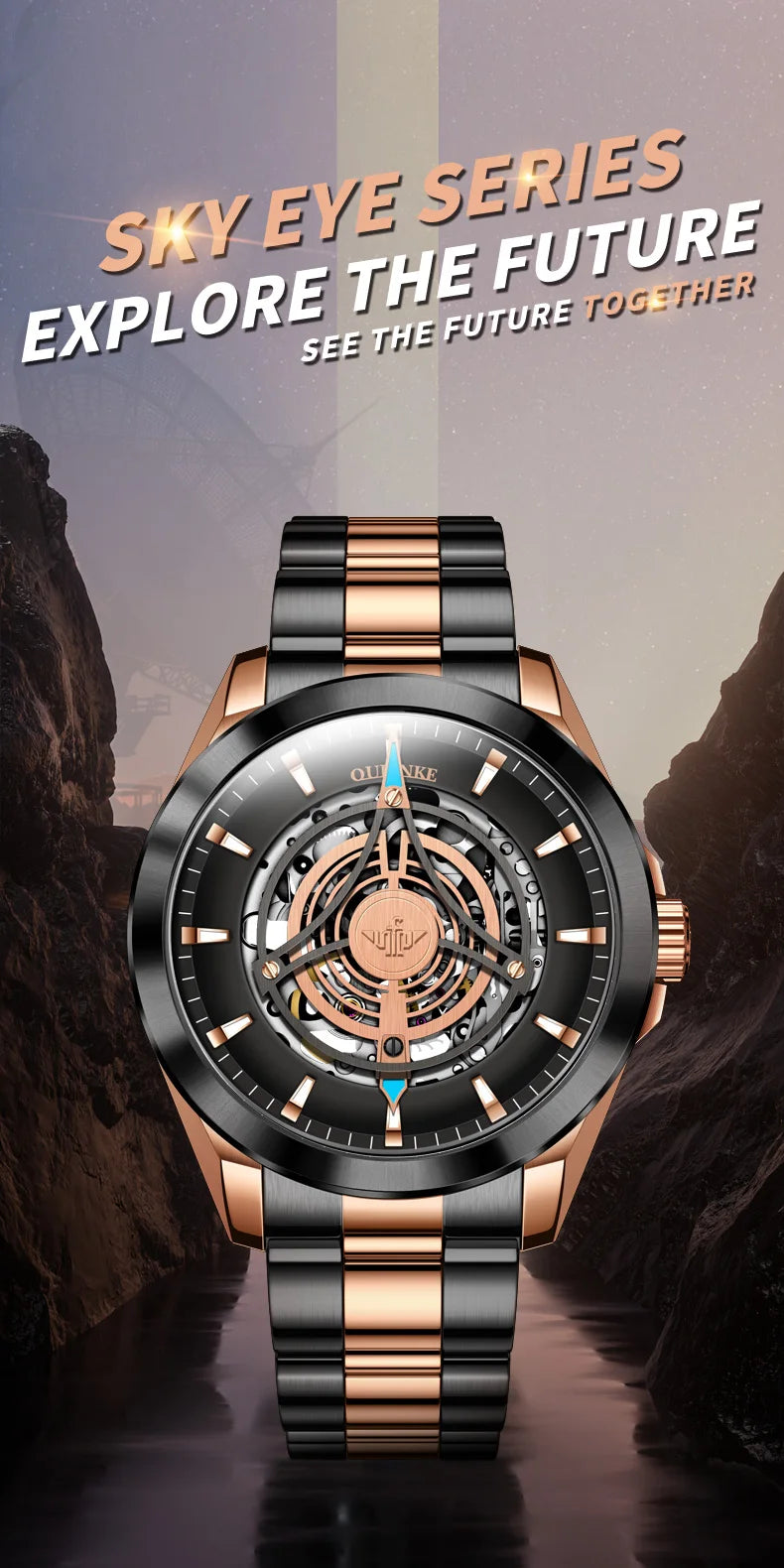 OUPINKE 3206 Mens Watches  Automatic Mechanical Wristwatch For Man Stainless Steel Waterproof Luminous Sapphire Luxury Original