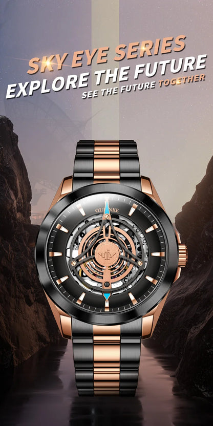 OUPINKE 3206 Mens Watches  Automatic Mechanical Wristwatch For Man Stainless Steel Waterproof Luminous Sapphire Luxury Original