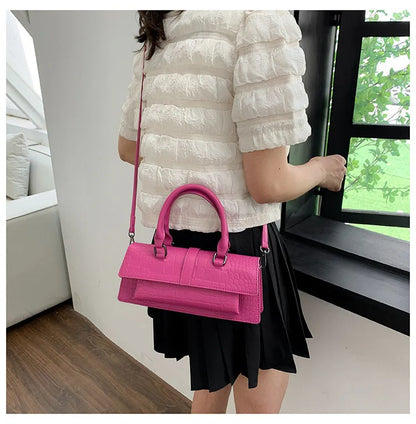 Fashion Ladies Shoulder Bag 2025 New Purses and Handbags High Quality PU Stone Pattern Crossbody Bag for Women Armpit Clutch Bag