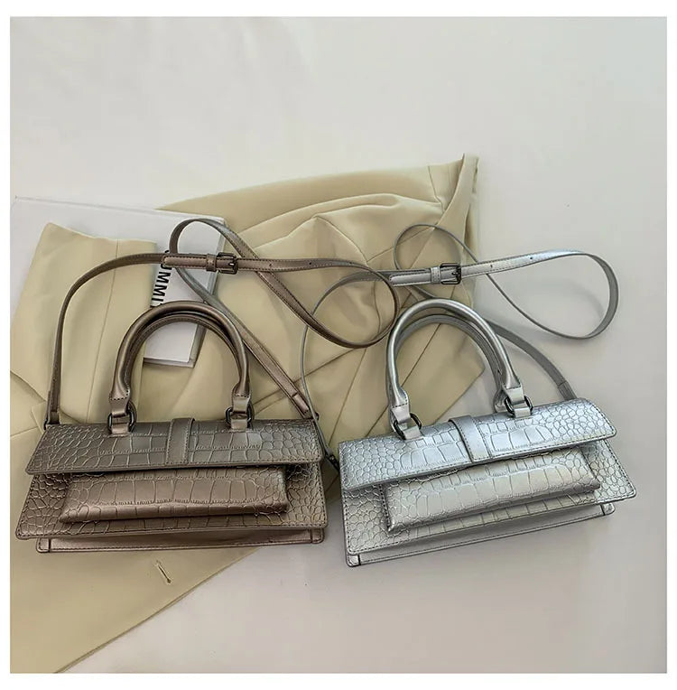 Fashion Ladies Shoulder Bag 2025 New Purses and Handbags High Quality PU Stone Pattern Crossbody Bag for Women Armpit Clutch Bag