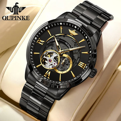 OUPINKE 3190 Hollow Automatic Mechanical Watch For Men Swiss Cerfiticate Brand Men's Watches Luxury Waterproof Man Hand Clock