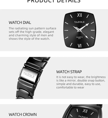 UTHAI Men's Watch Light Luxury Tungsten Steel Glow Waterproof Clock Couple Watches Women's Fashion Quartz Wristwatches Gift