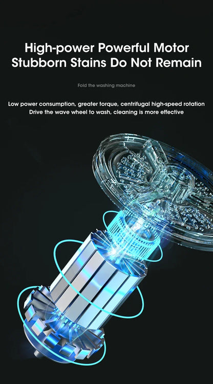 Mini Folding Washing Machine with Dryer | Portable Travel Laundry Washer for Socks & Underwear – 110V-240V (EU/US Plug)