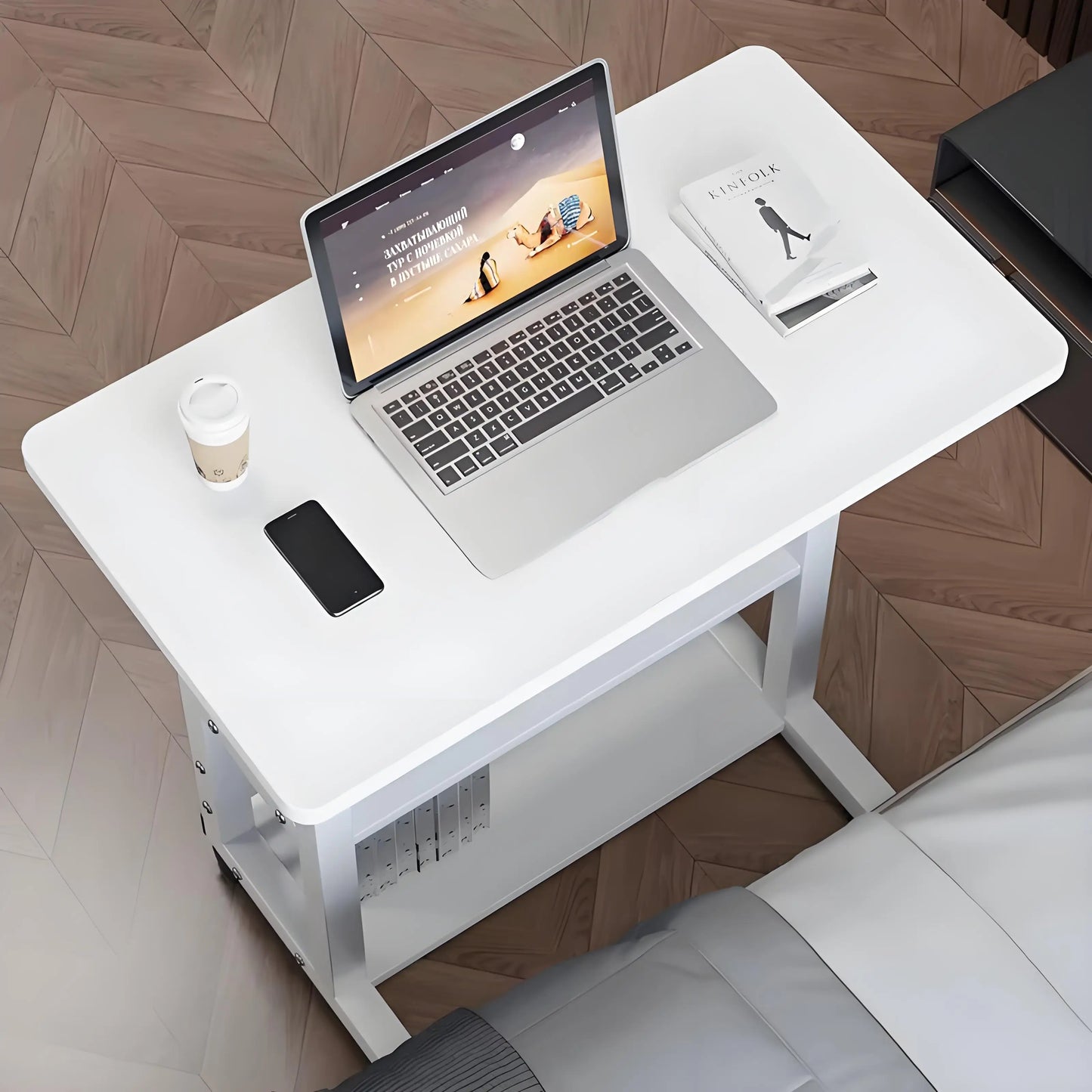 Double-Layer Office Desk Computer Lazy Table with storage shelf Laptop