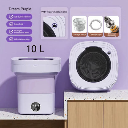 13L Portable Foldable Washing Machine with Spin Dryer for Socks Underwear Panties Washer Home Large Capacity Washing Machine