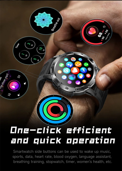 5ATM LED Flashlight Smart Watch Men 100+ Sports Modes Health Monitor Man Watches Bluetooth Call Men Smartwatches For Android ios