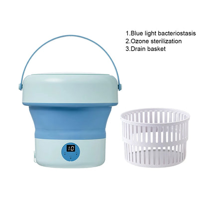 6L/11L Foldable Portable Washing Machine with Spin Dryer | Ultrasonic Mini Washer for Clothes, Underwear & Travel Use