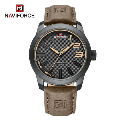 NAVIFORCE Popular Male Wristwatch Military Sports Shockproof Waterproof Leather Watch Men Fashion Casual Clock Relogio Masculino