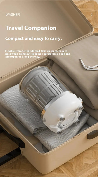 Mini Dual-Tub Washing Machine Portable Washer For Underwear/Socks 3L Capacity Blue Light Sterilization Easy Drain