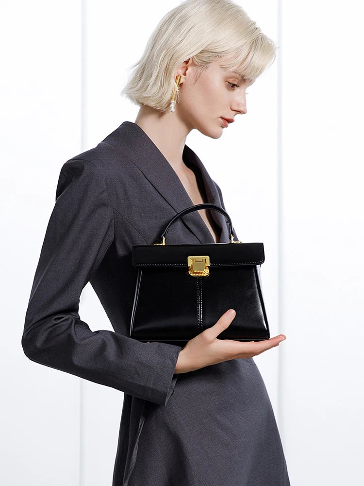 ITAMOOD Genuine Leather Women's Bag Luxury Branded Women's Handbag Fashionable and Versatile Crossbody Bag With Scarf Decor